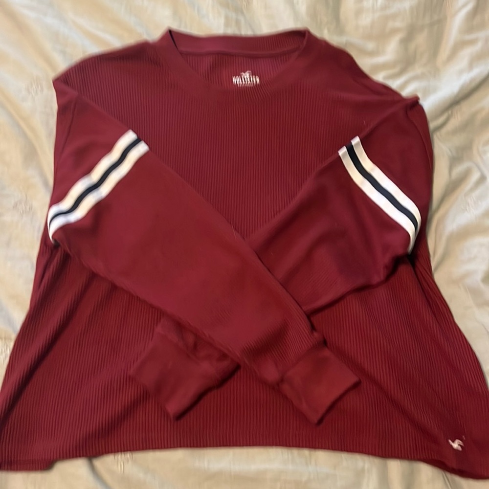 Hollister red waffle long sleeve